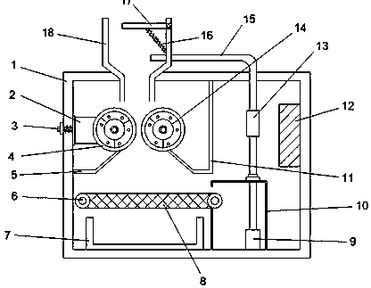 Automatic circulation crushing device for solid waste treatment