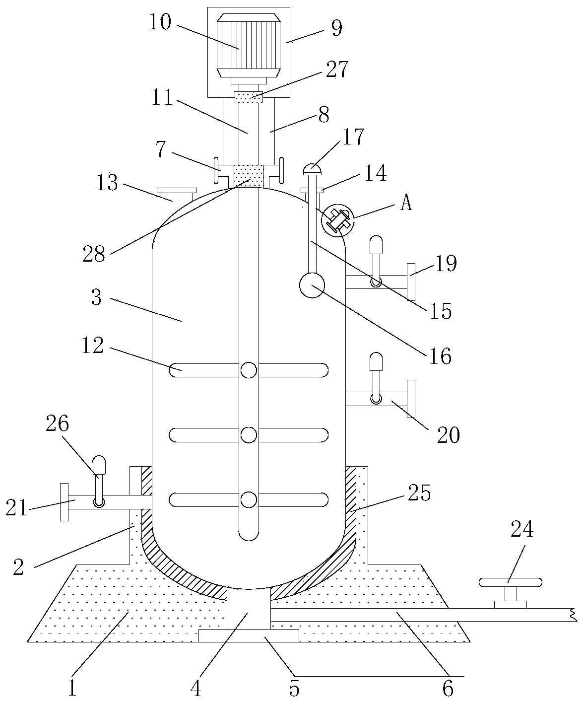 Corrosion-resistant glass-lined reaction kettle