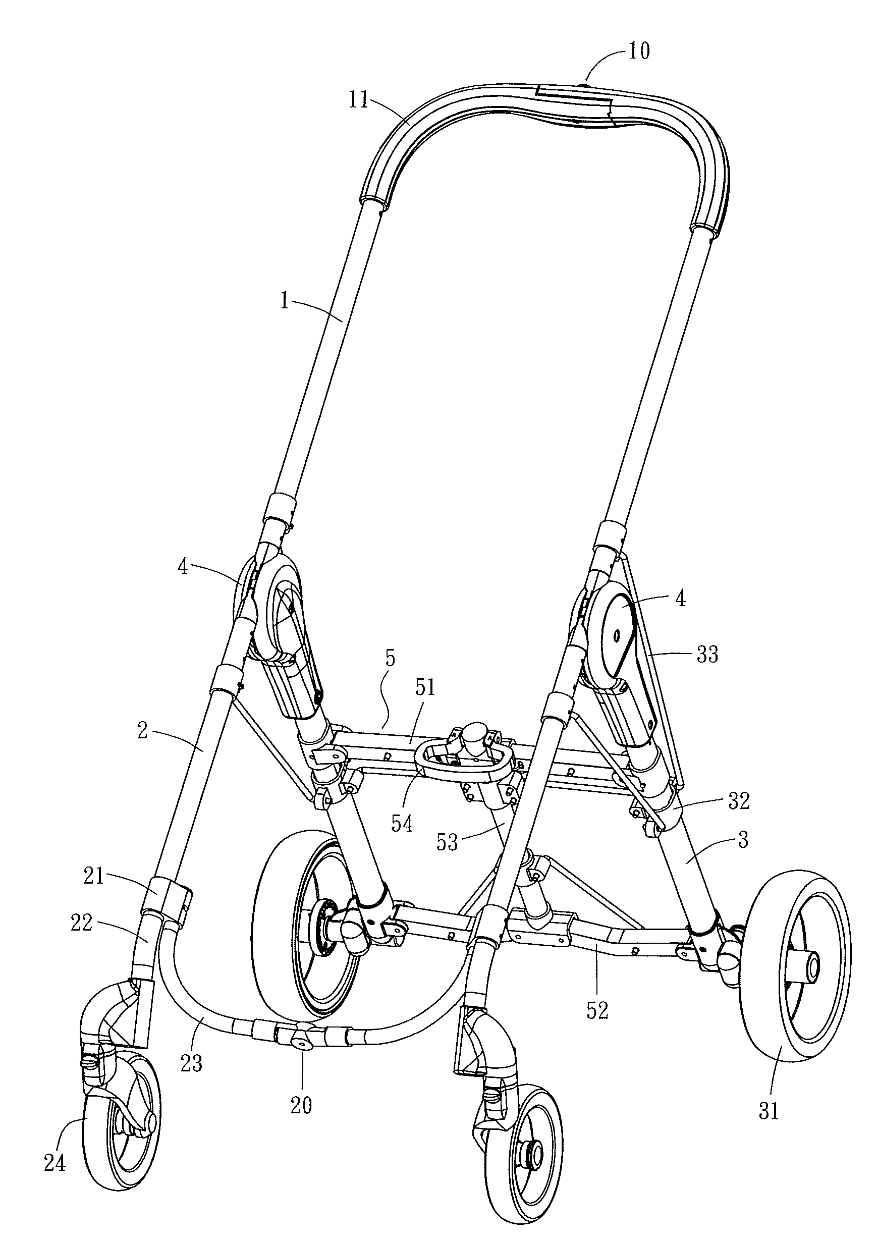 Baby Stroller Folding Device