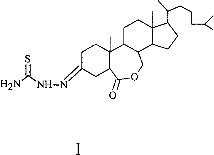 Preparation method of 6-oxo-7-oxa-b-homo-cholesta-3-thionylhydrazone compound and its application in antitumor drugs