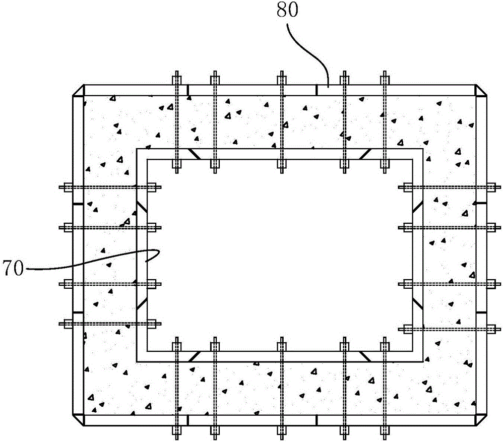 Electric hydraulic construction platform device of elevator shaft and construction method of shear wall of elevator shaft