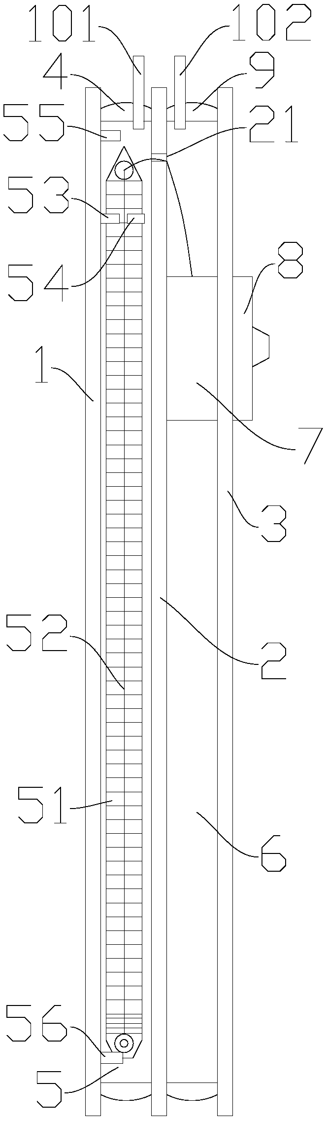 Pressure adjustable type hollow glass door window