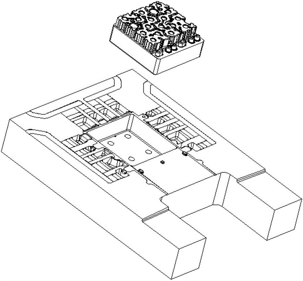 Inlaying structure for telecommunication base station filter cavity mold and production method thereof