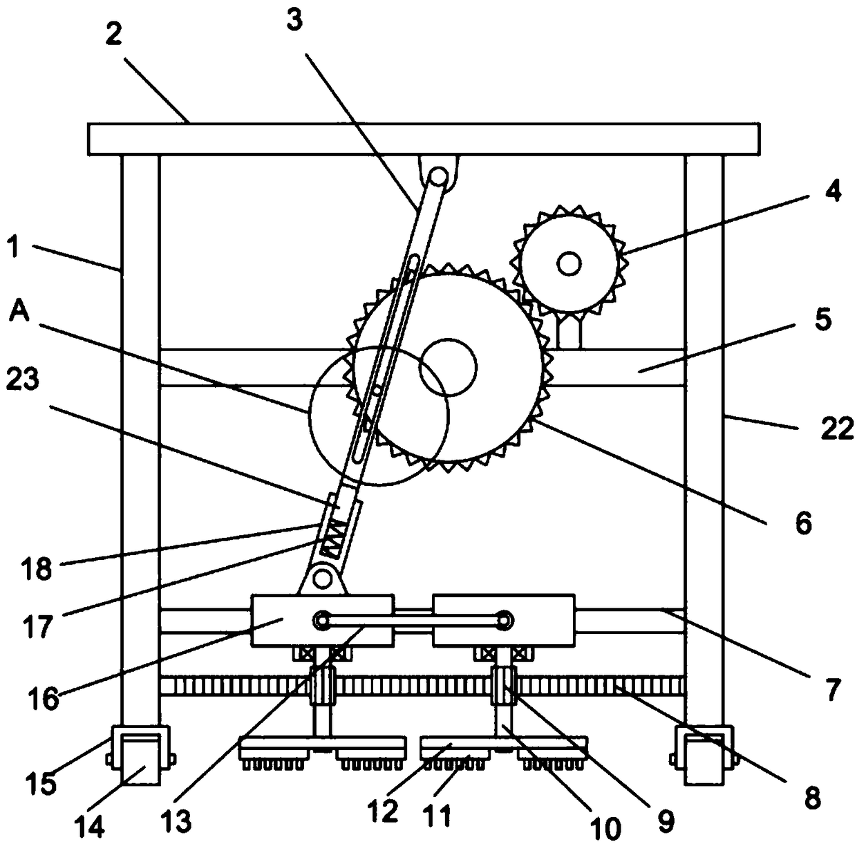 Concrete floor leveling device for municipal construction