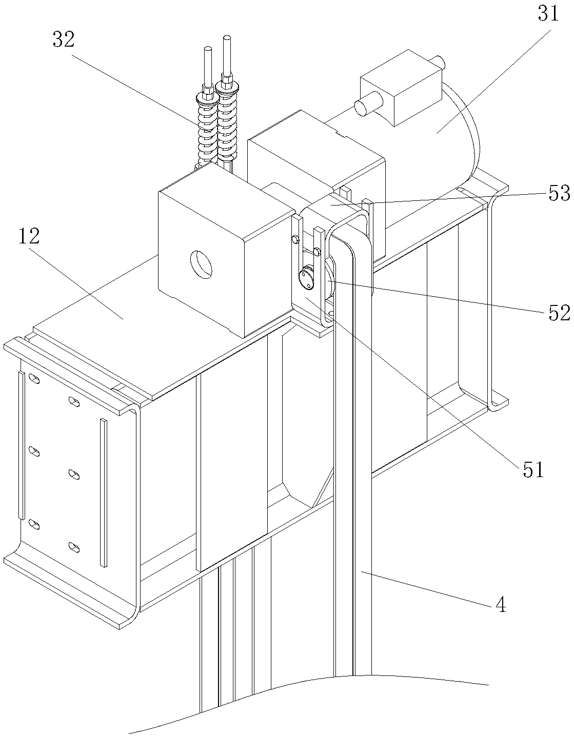 Shallow bottom pit steel belt traction home lift