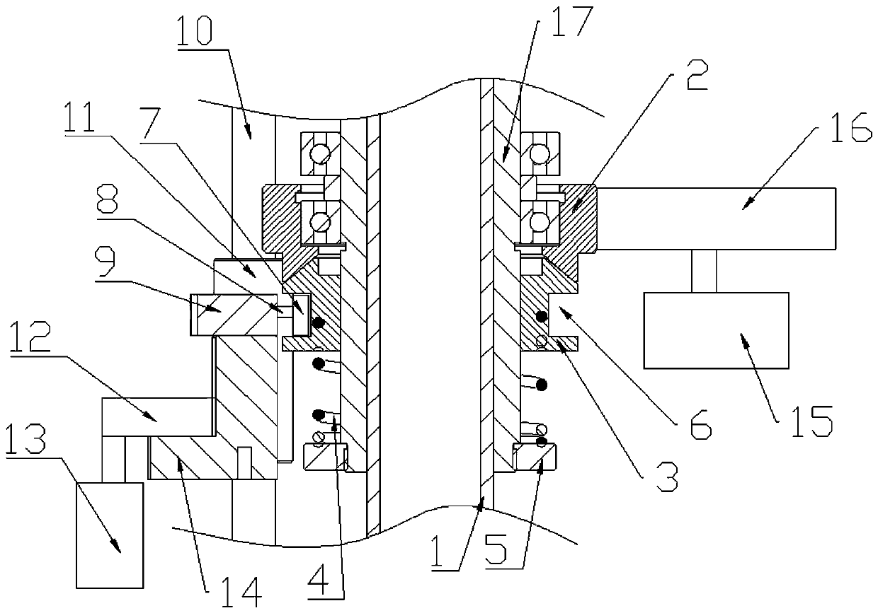 Bottle bottom separating device of vertical tube type bottle making machine