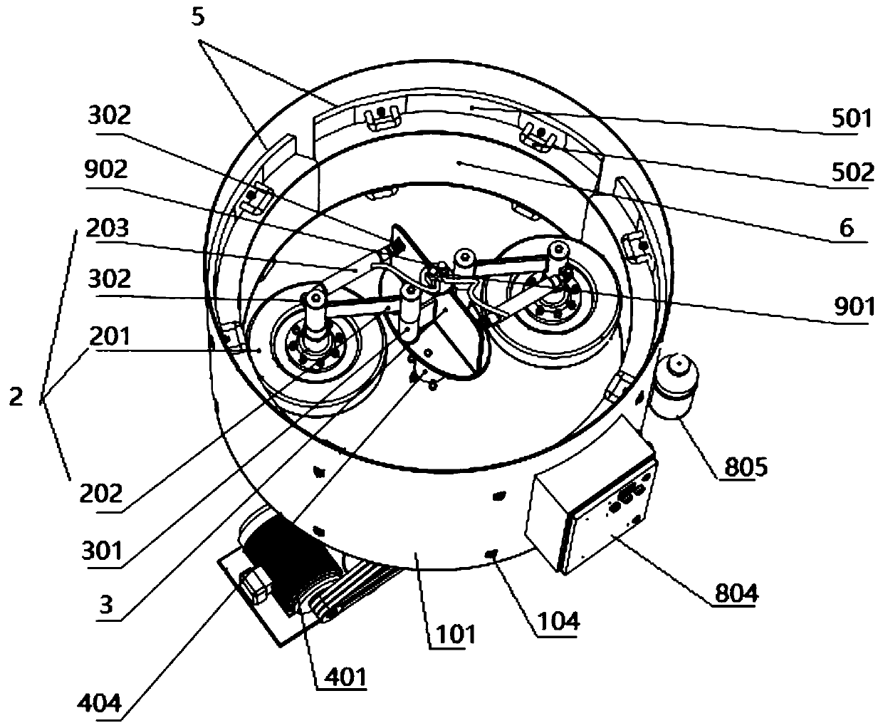 Cement concrete pavement abrasion experiment device