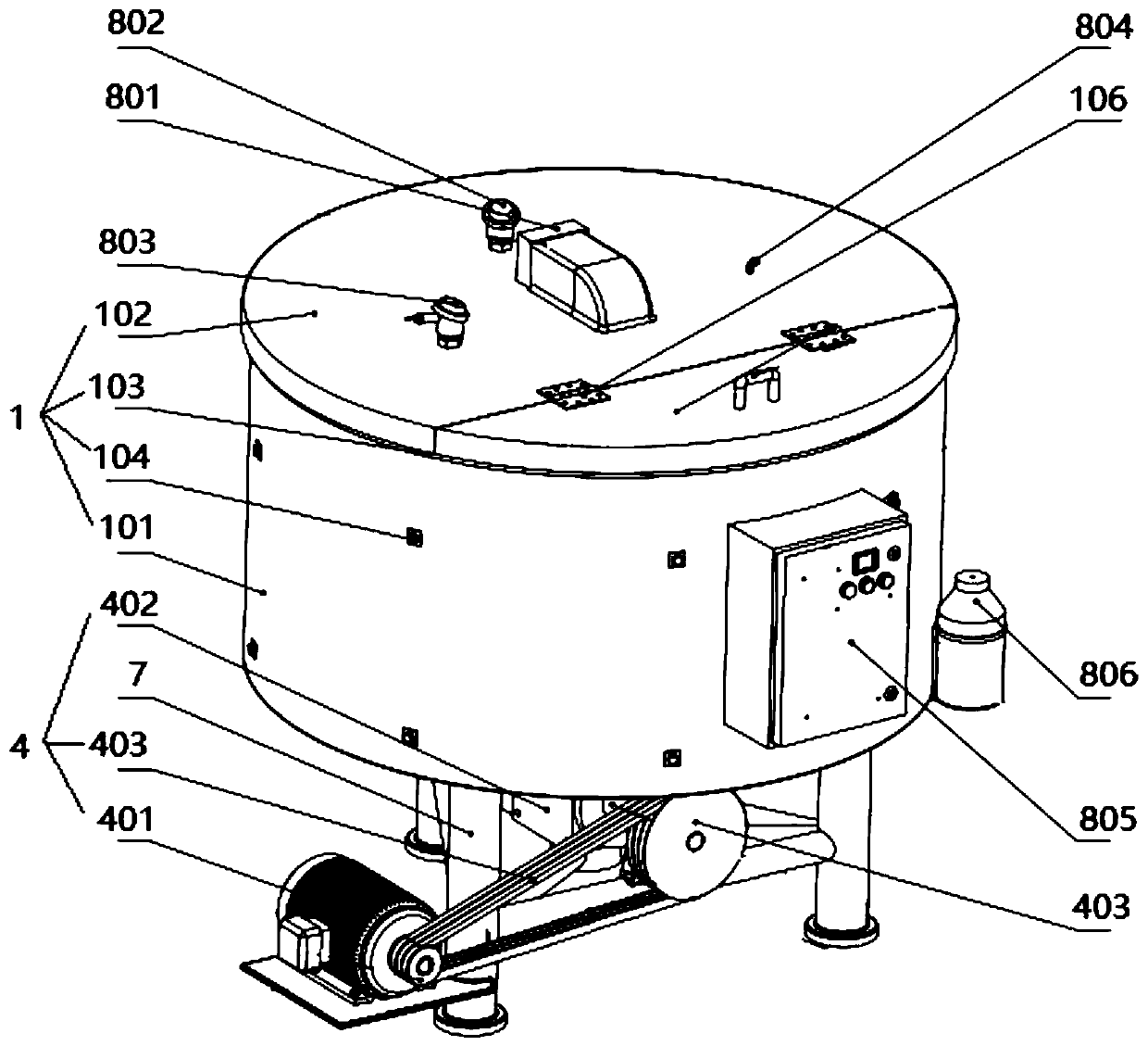 Cement concrete pavement abrasion experiment device