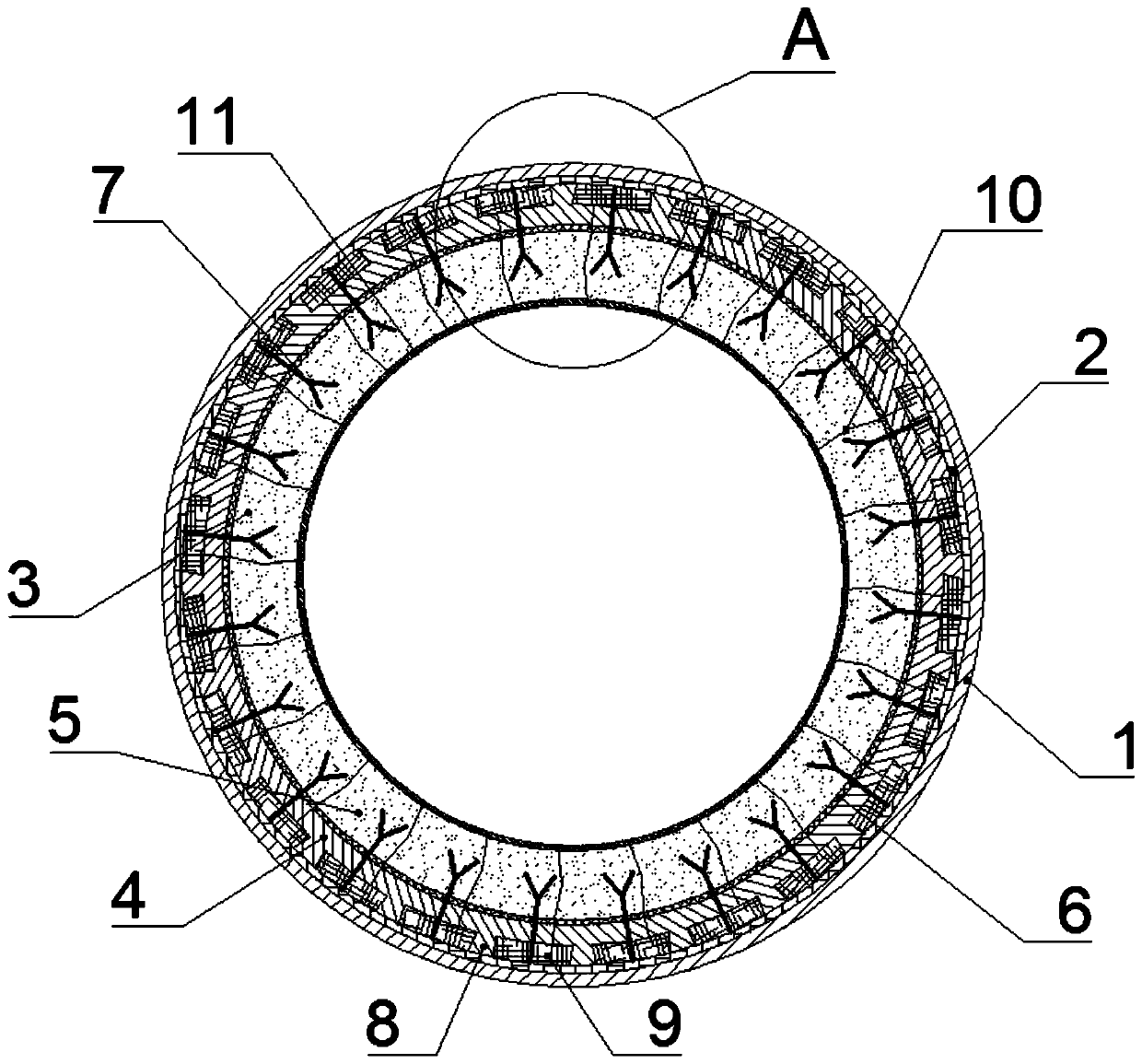 Rotary kiln lining structure