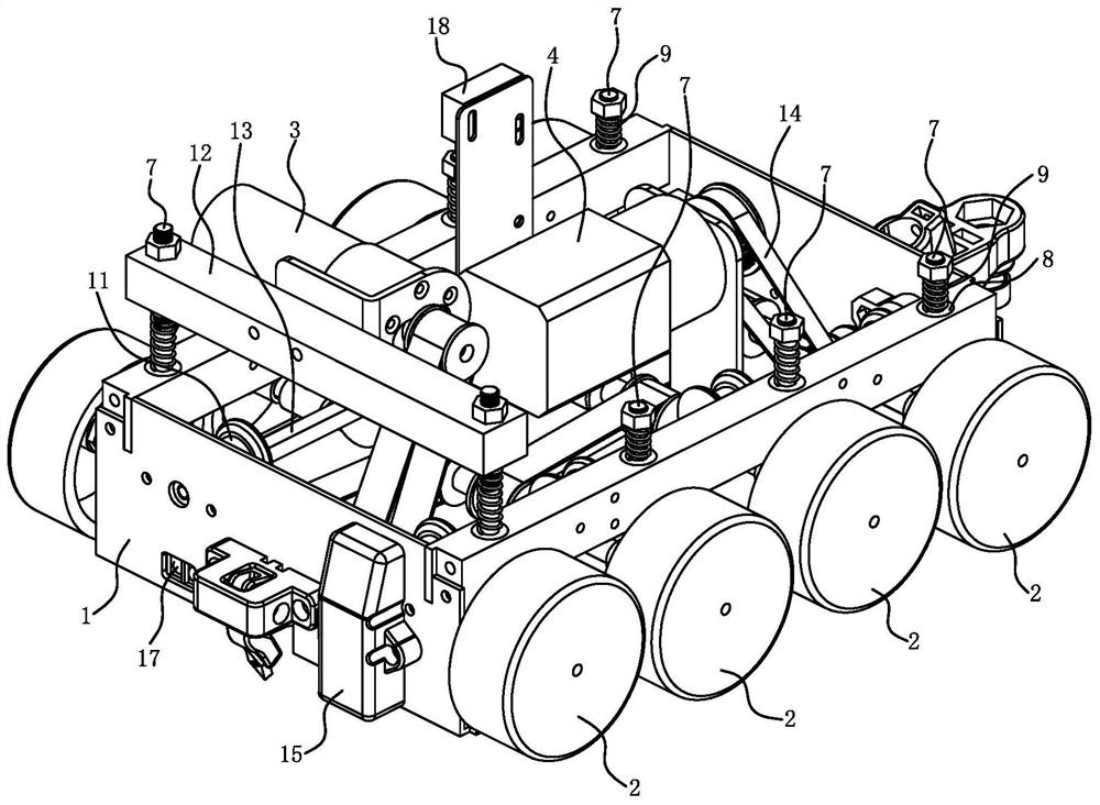 Walking trolley of automatic seam beautifying machine