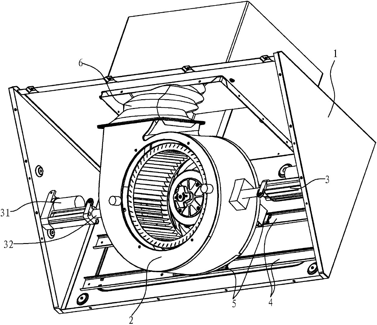 Range hood with movable fan and control method of range hood