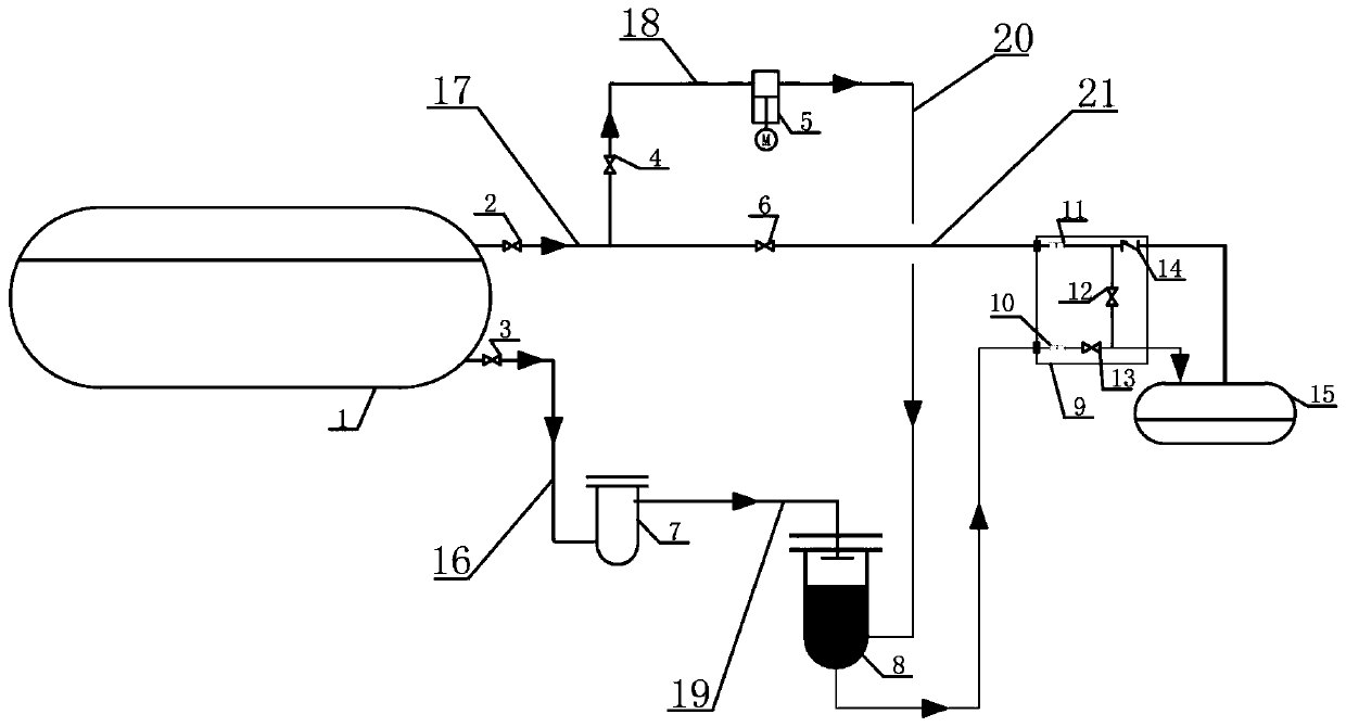 System and method for reducing emission of flashed gas in liquefied natural gas filling process