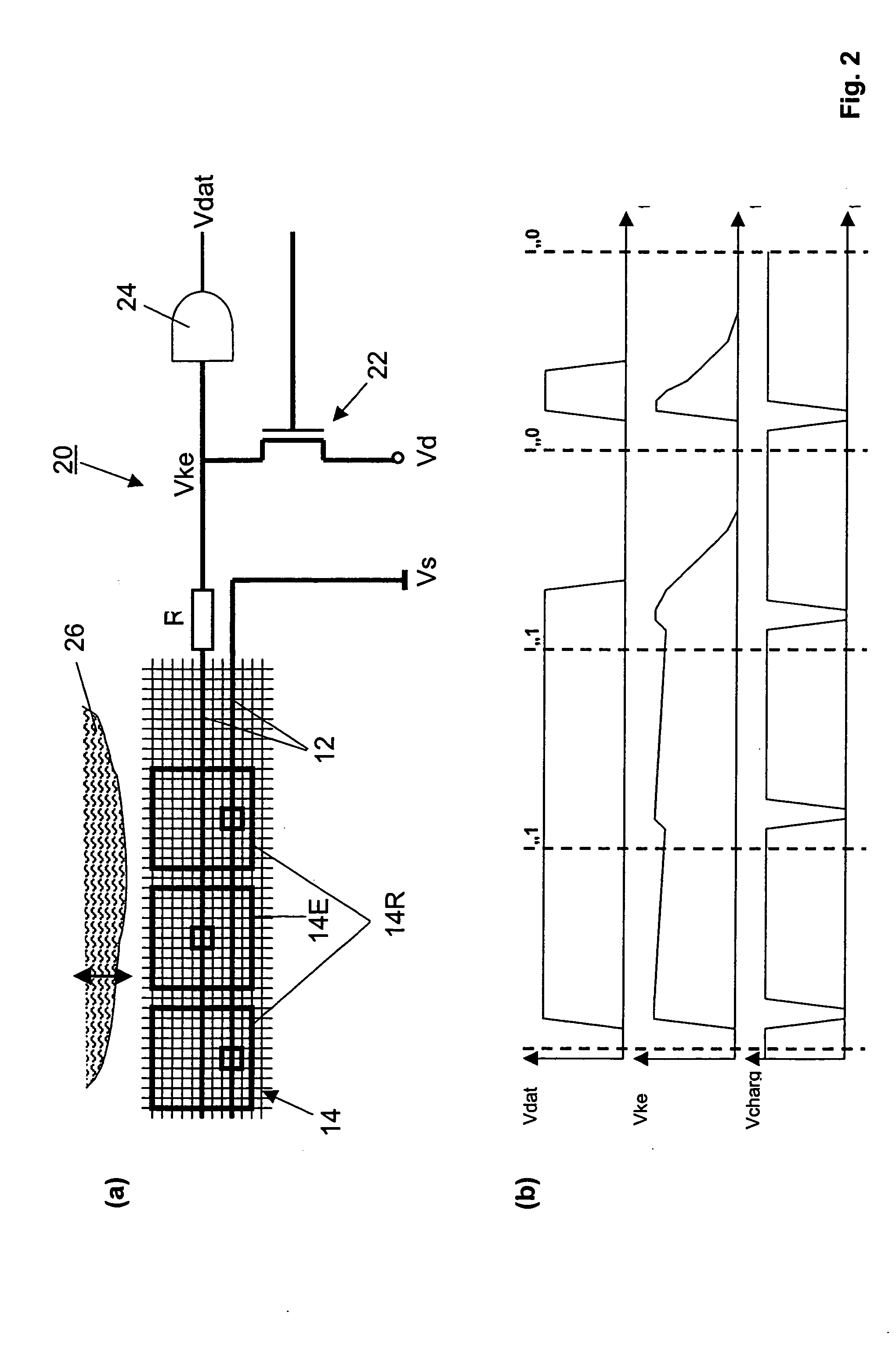 Keypad in textiles with capacitive read-out circuit