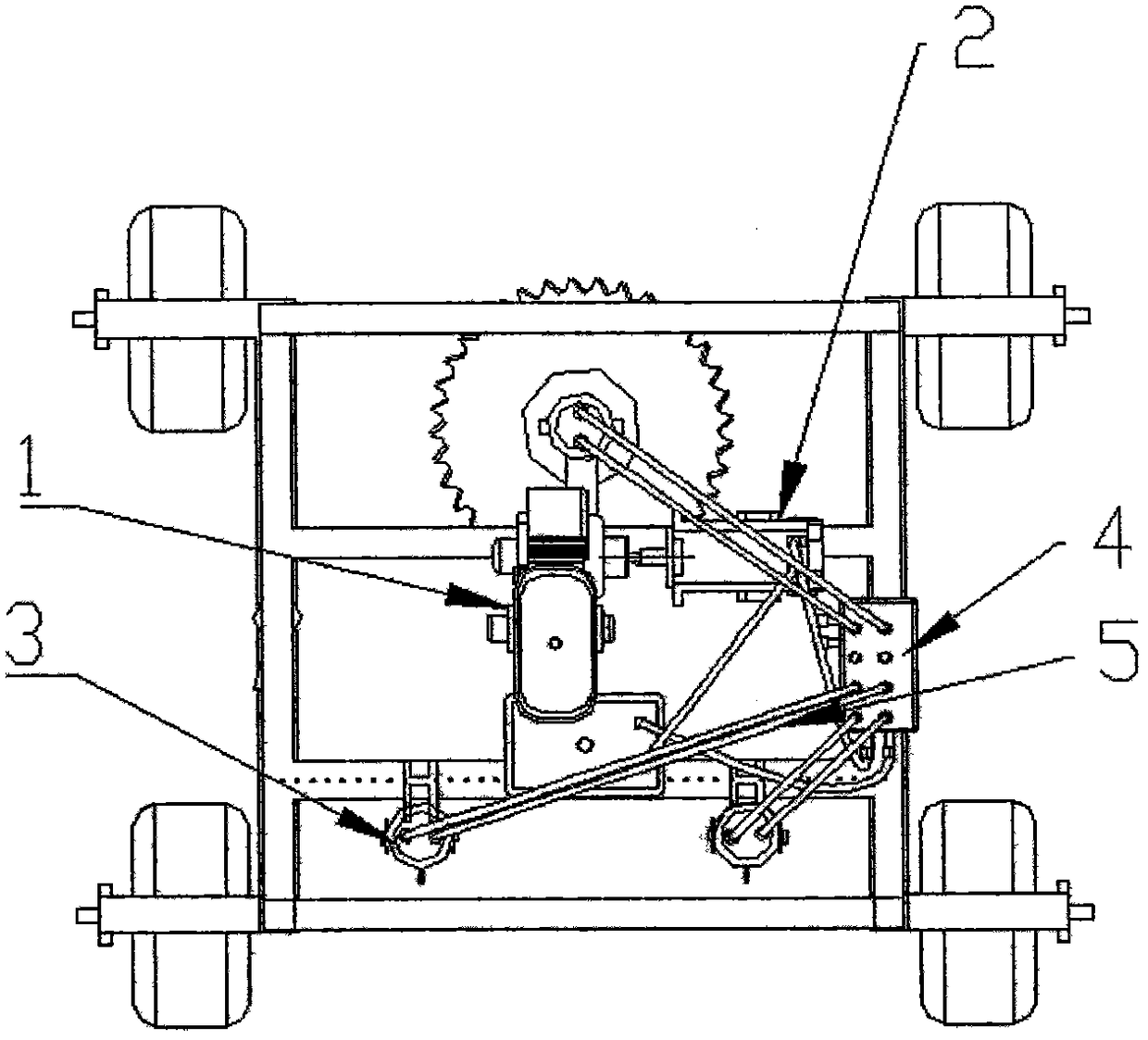 A hand push gantry type hedge trimming machine