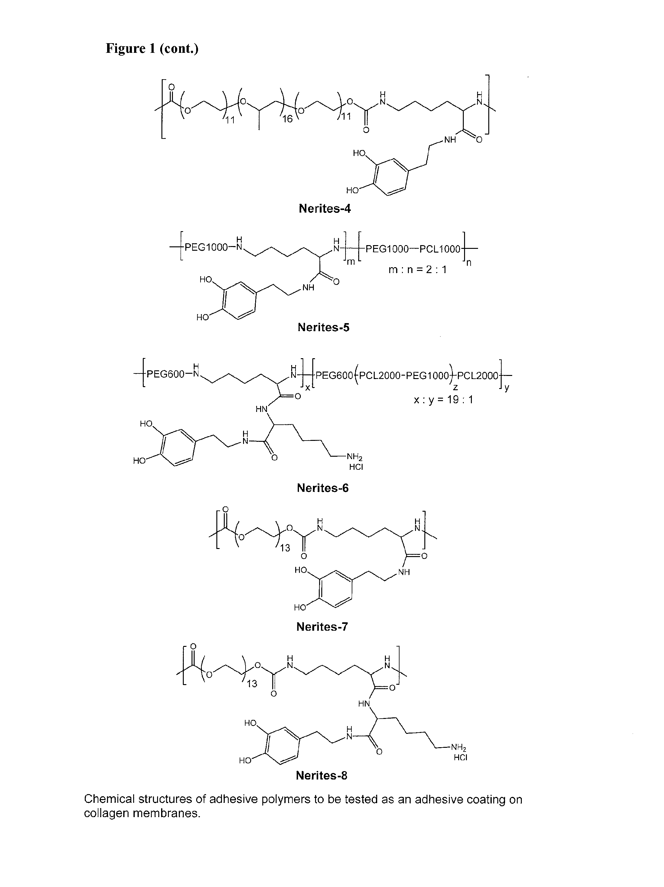 Bioadhesive constructs with polymer blends