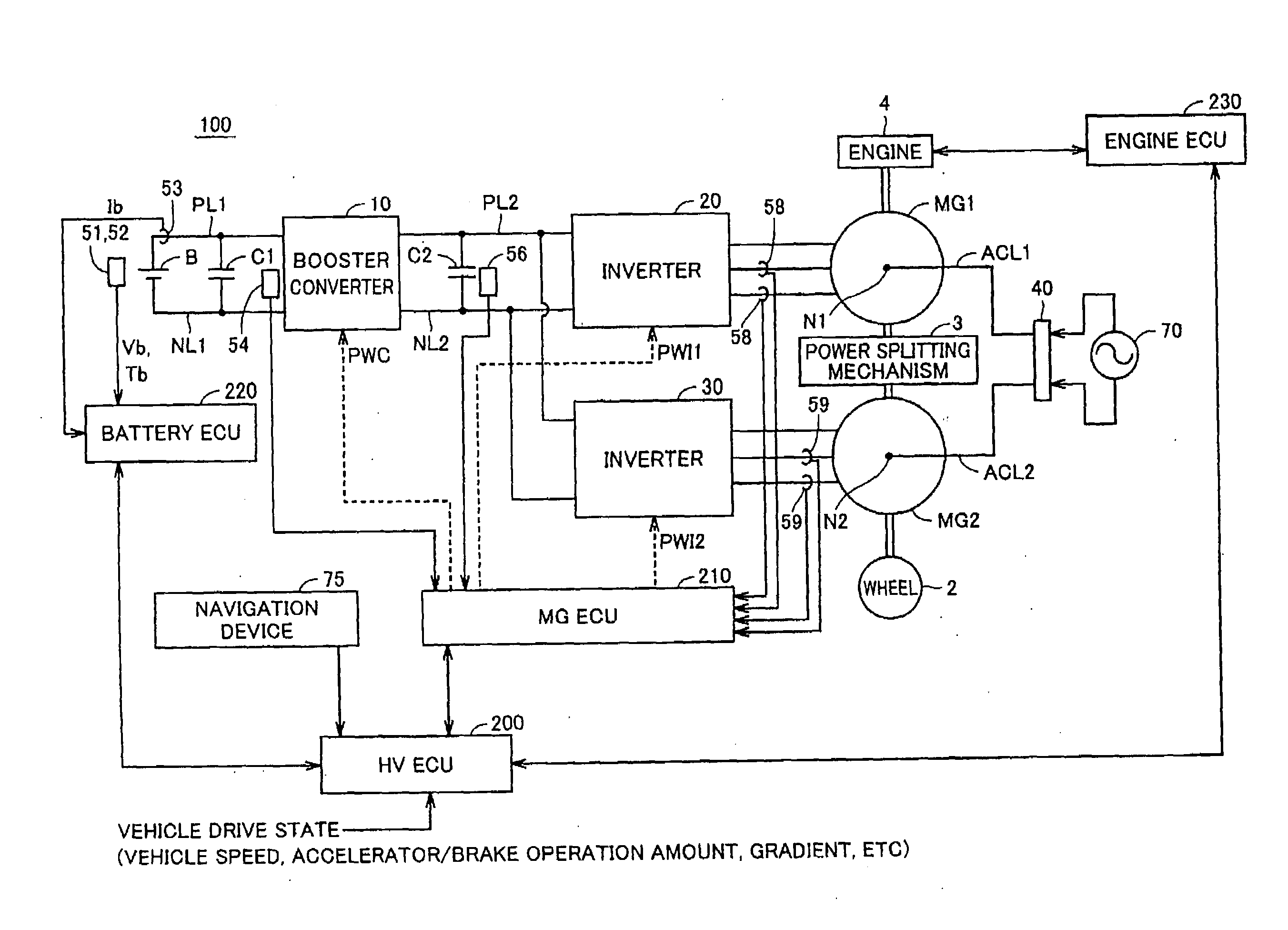 Hybrid vehicle and travel control method of hybrid vehicle