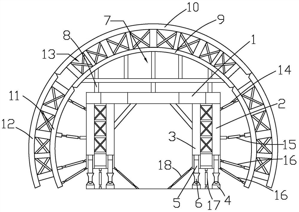 A lining trolley for dovetail large-section tunnel and its construction method