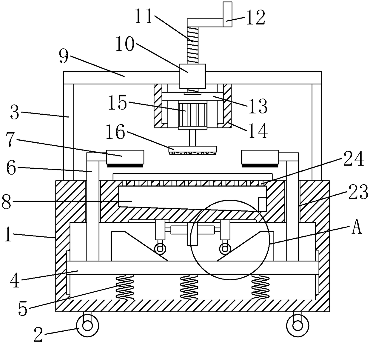 Surface grinding device convenient for wood clamping and fixing