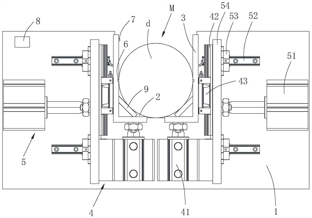 V-shaped drag positioning mechanism, material roll feeding device and material roll feeding positioning measurement method