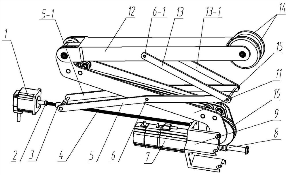 A two-degree-of-freedom extension type pipe cleaning robot support arm