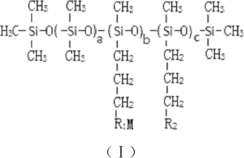 Comb-shaped modified polysiloxane anion water-base thick oil viscosity reducer and synthesizing method thereof