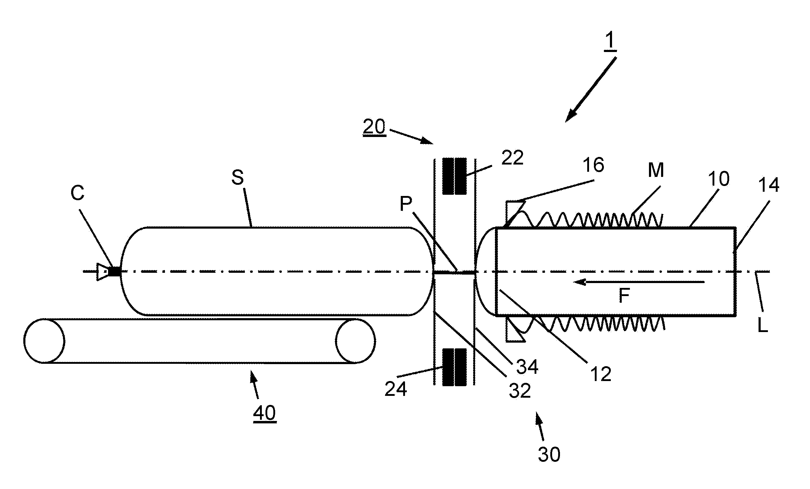 Clipping machine with improved handling of suspension elements