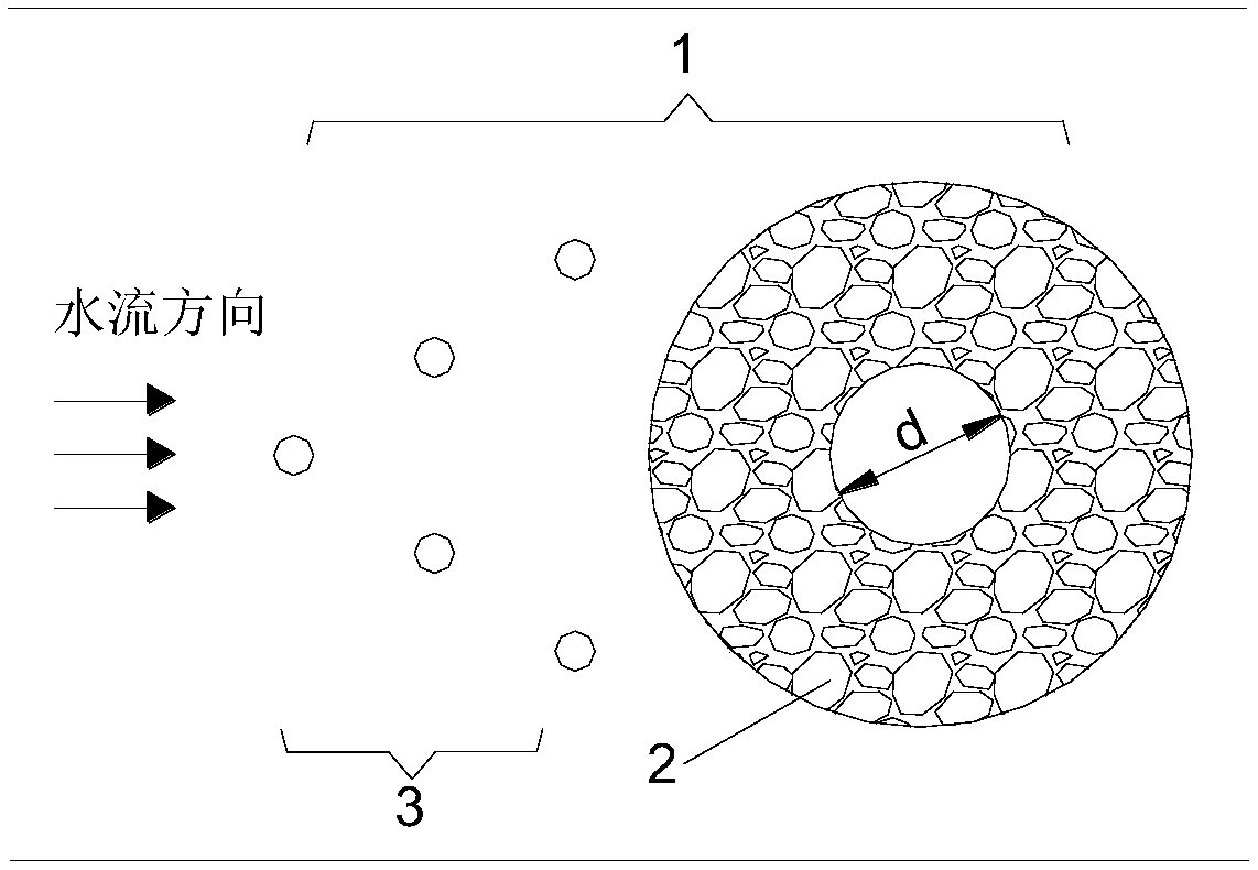 Protection method capable of combing sacrifice pile group with bottom protection ripraps to resist local scour of pier foundation