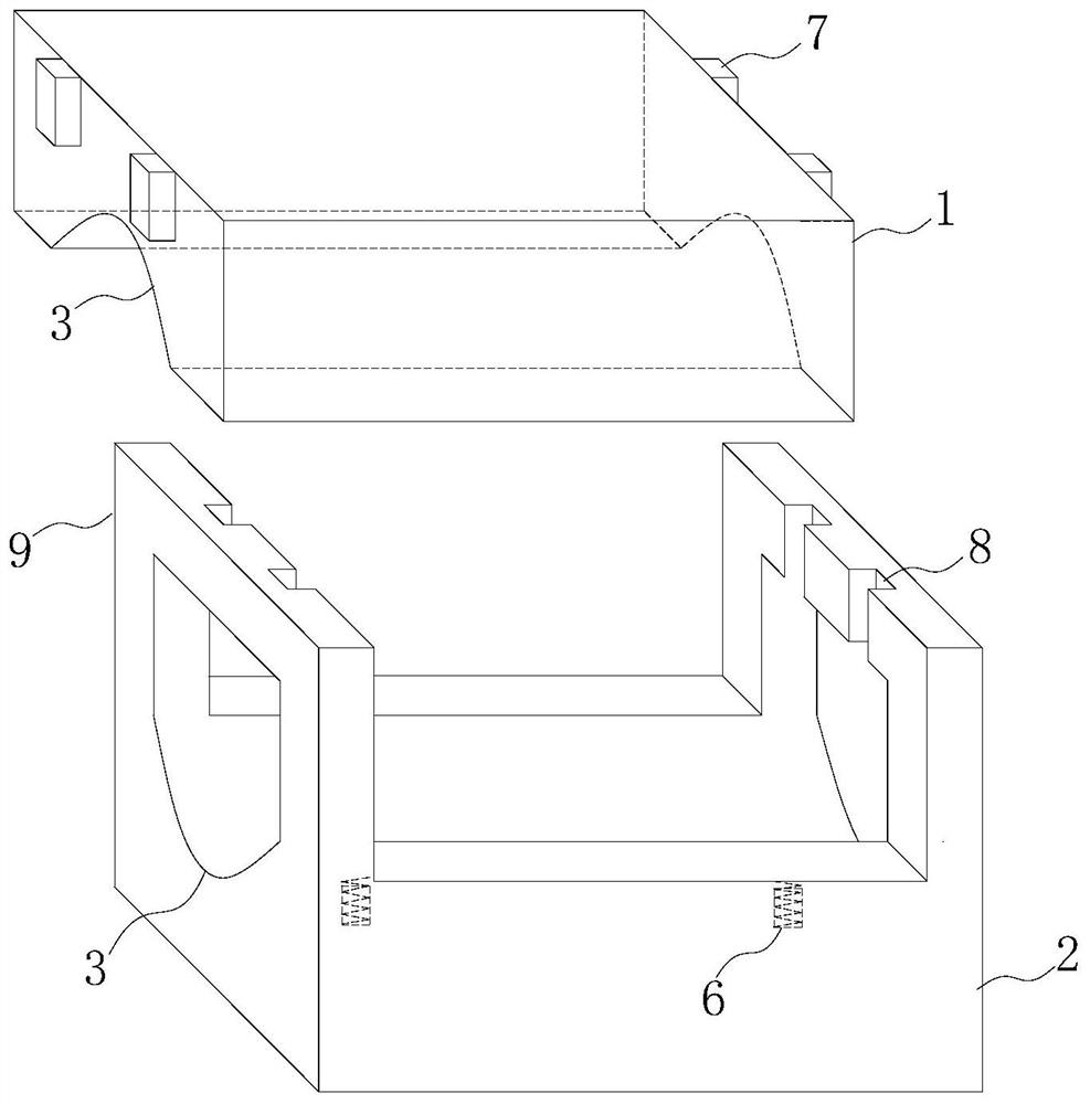 Mold for splitting to form multi-angle rock joint surface and joint sample manufacturing method