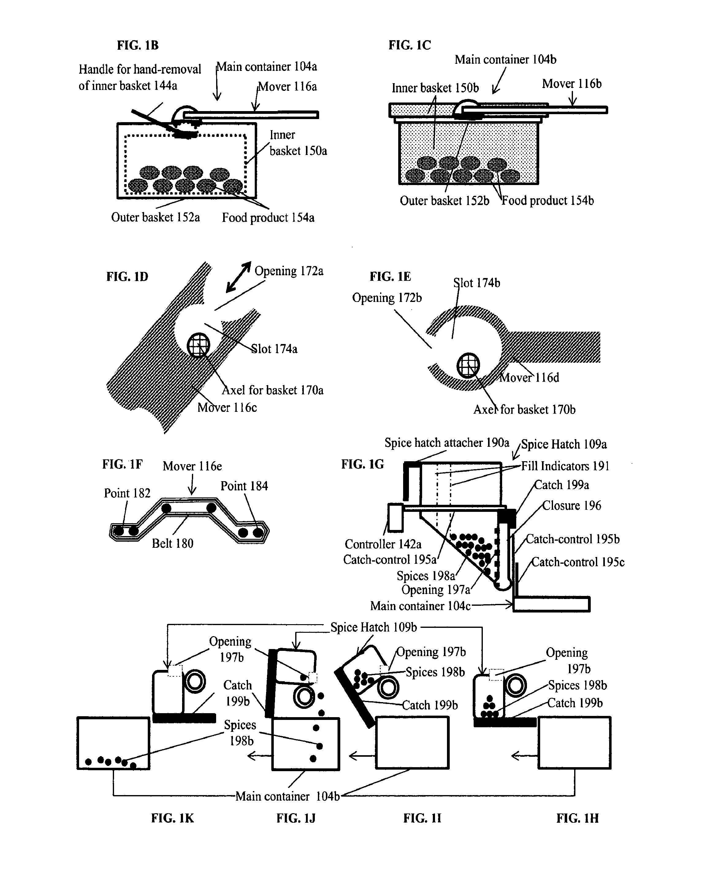 Food Movement and Control Within a Container for Food Preparation