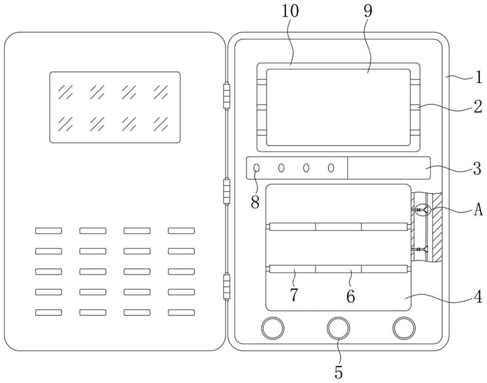 A flame-retardant power distribution cabinet that is easy to arrange wires