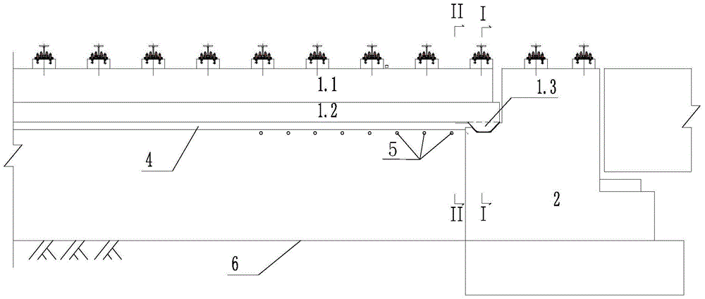 Bearing-rail beam low track and viaduct transition section structure of medium-low-speed magnetic suspension traffic engineering