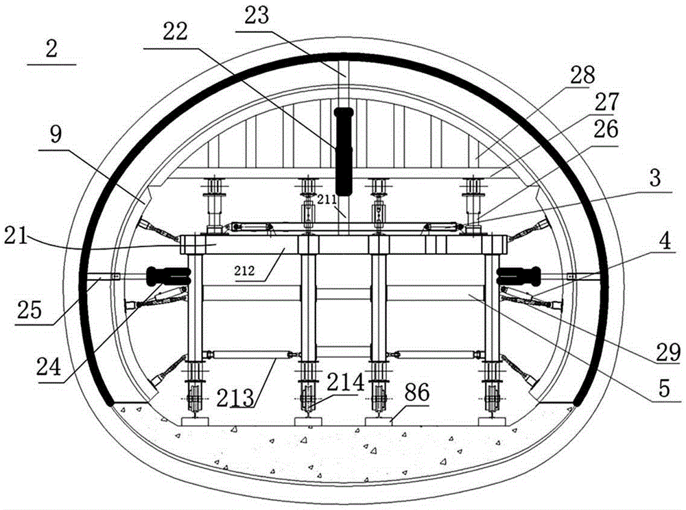 Tunnel underground excavation and lining construction trolley and tunnel underground excavation and lining construction method