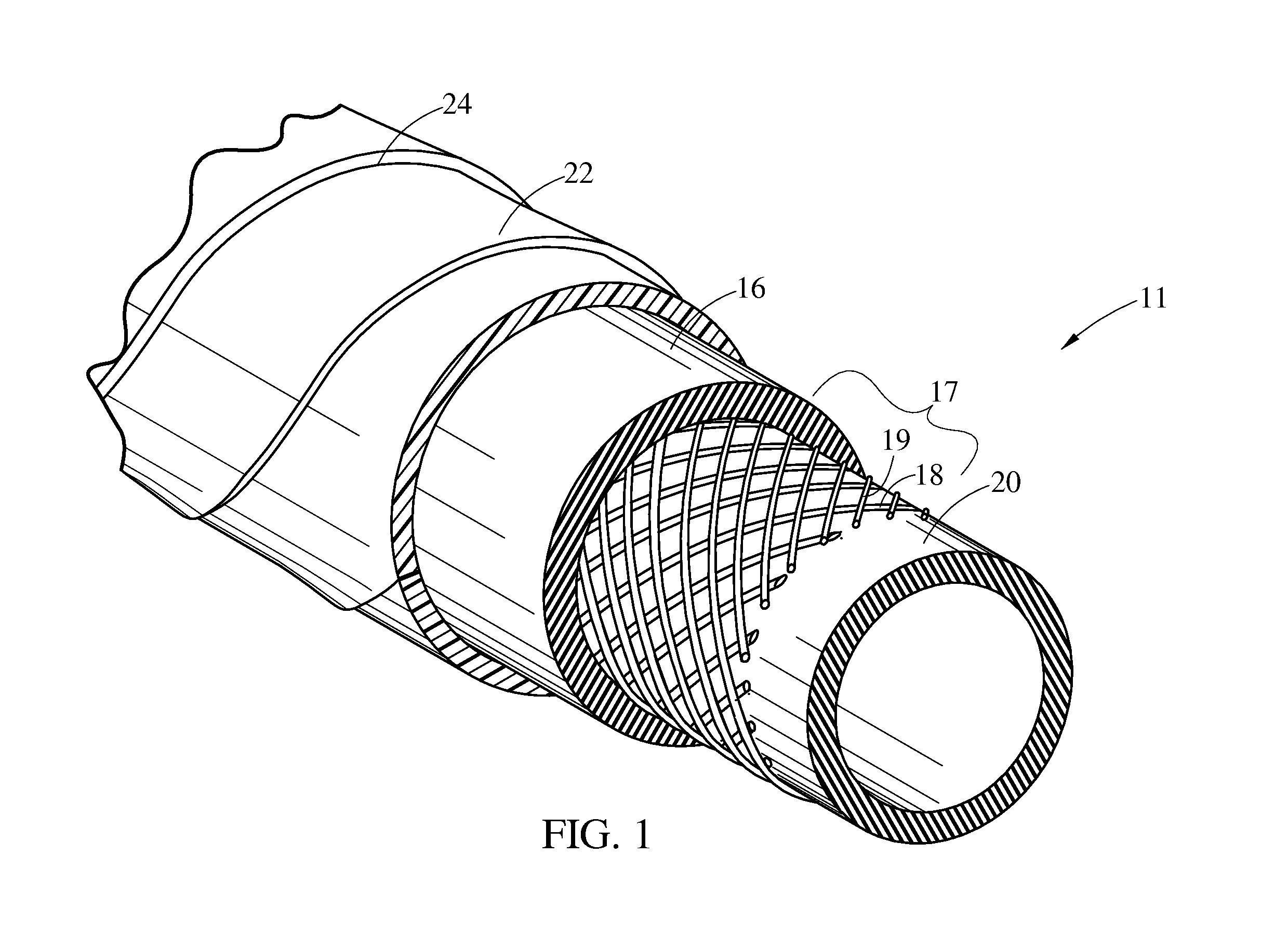 Flame Resistant Hose Construction and Method