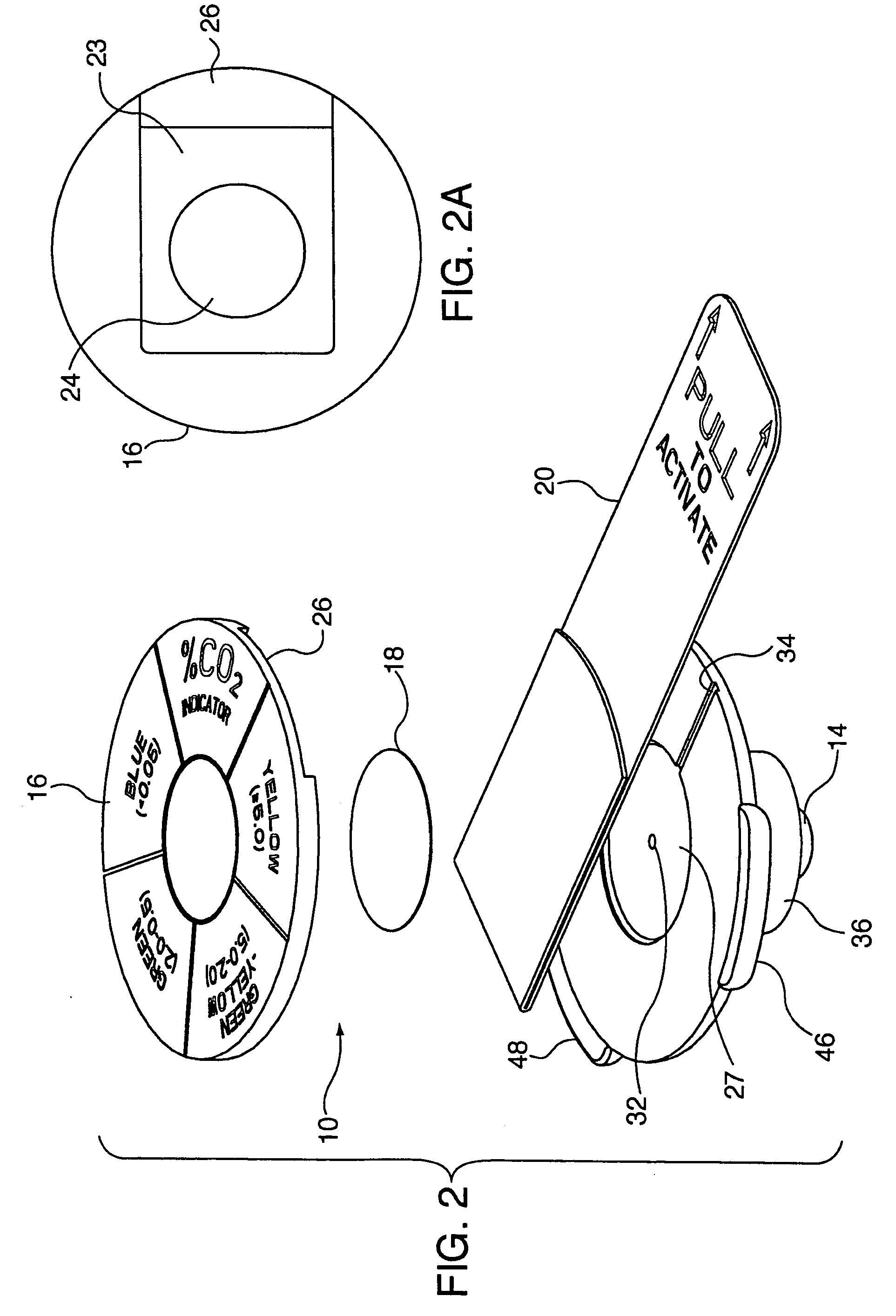 Carbon dioxide indicating apparatus, particularly, disk-like carbon dioxide indicating apparatus