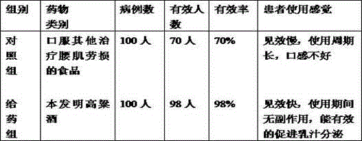 Sorghum liquor for treating lumbar muscle strain and preparation method thereof