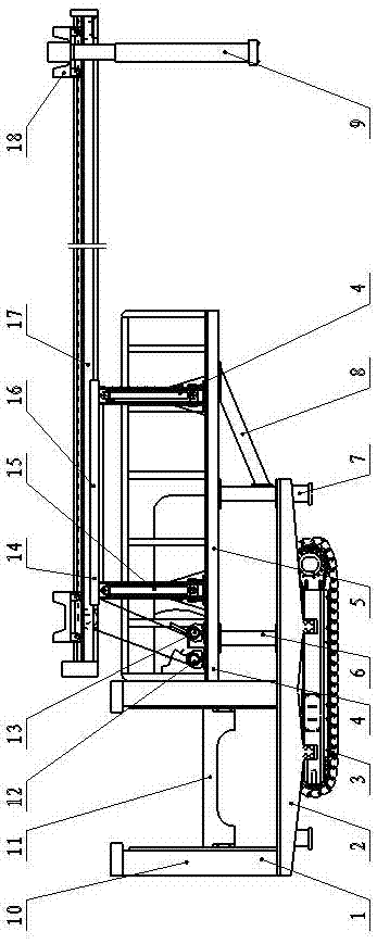 Synchronous pre-support and anchorage device for follow-up heading machines