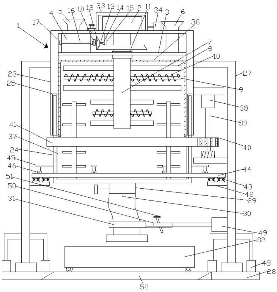 Feed mixing production device used for livestock breeding