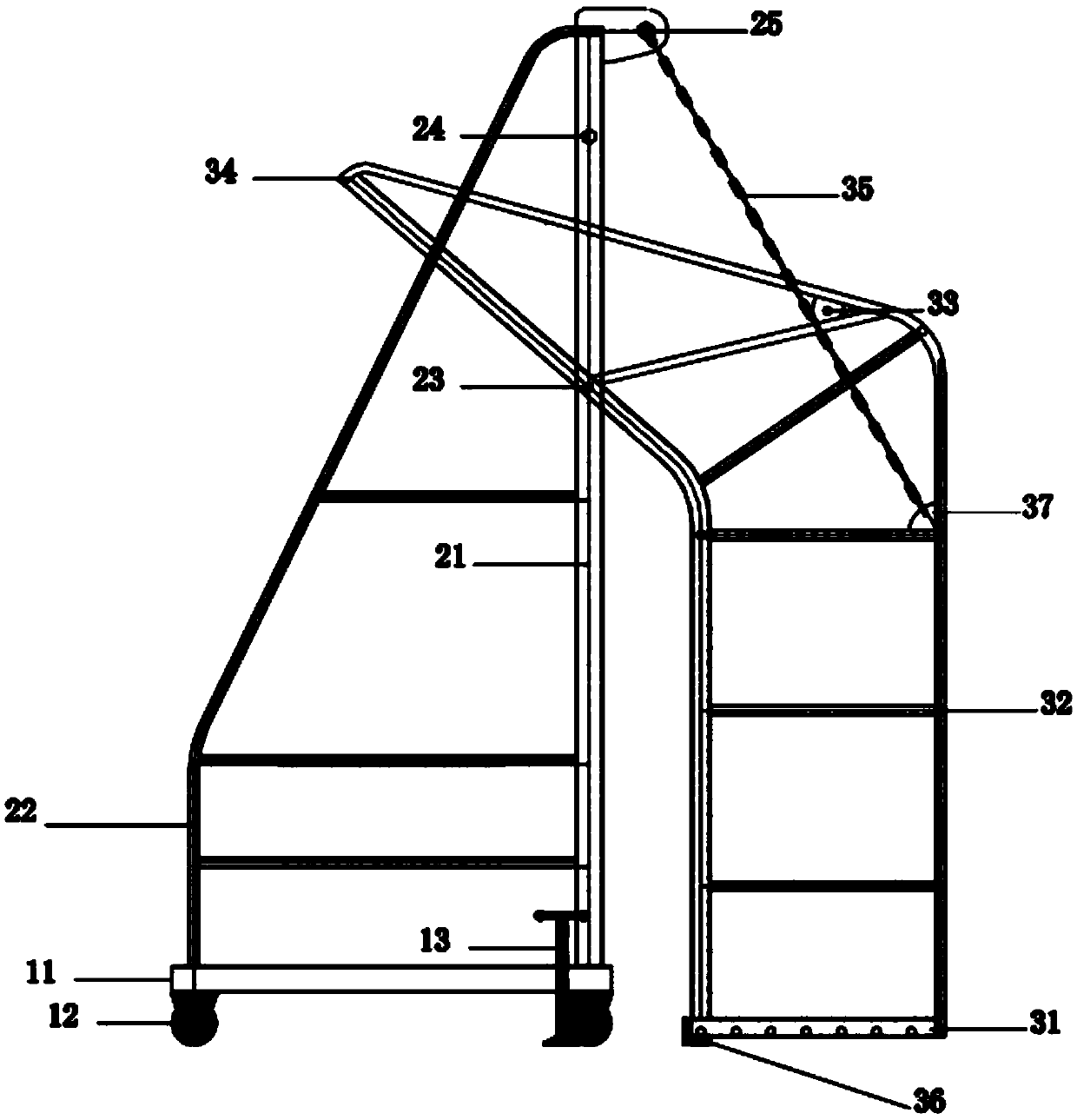 Movable type high-altitude limbic safety operating device for building engineering and using method