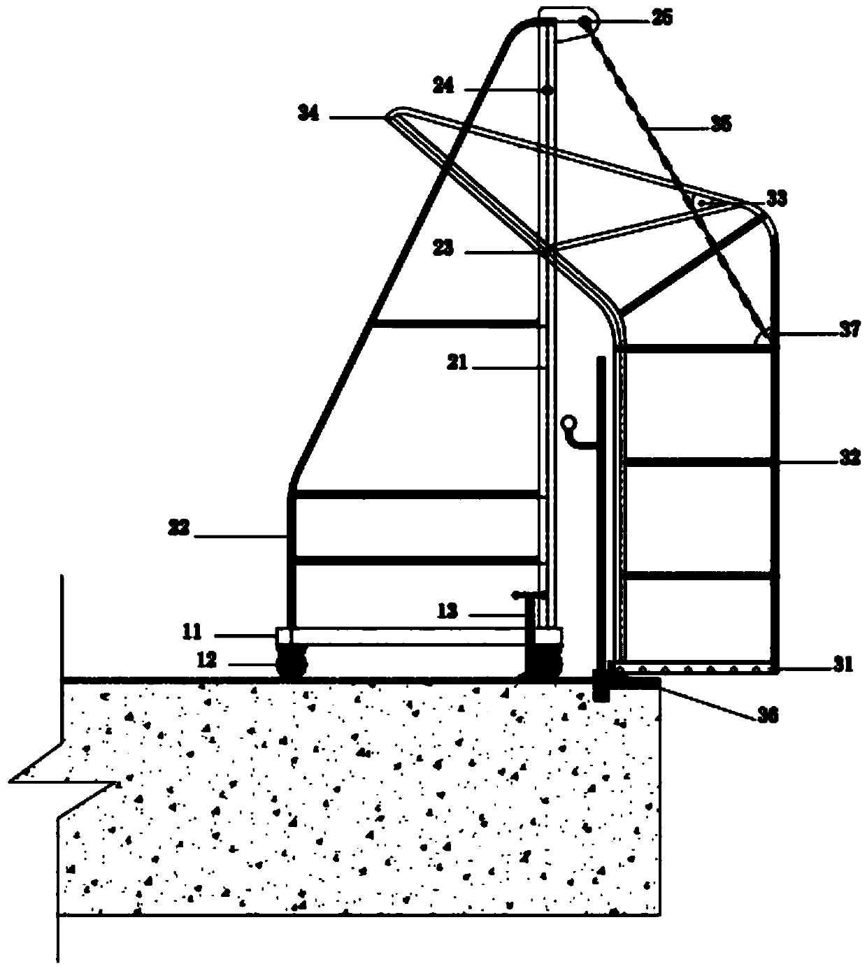 Movable type high-altitude limbic safety operating device for building engineering and using method