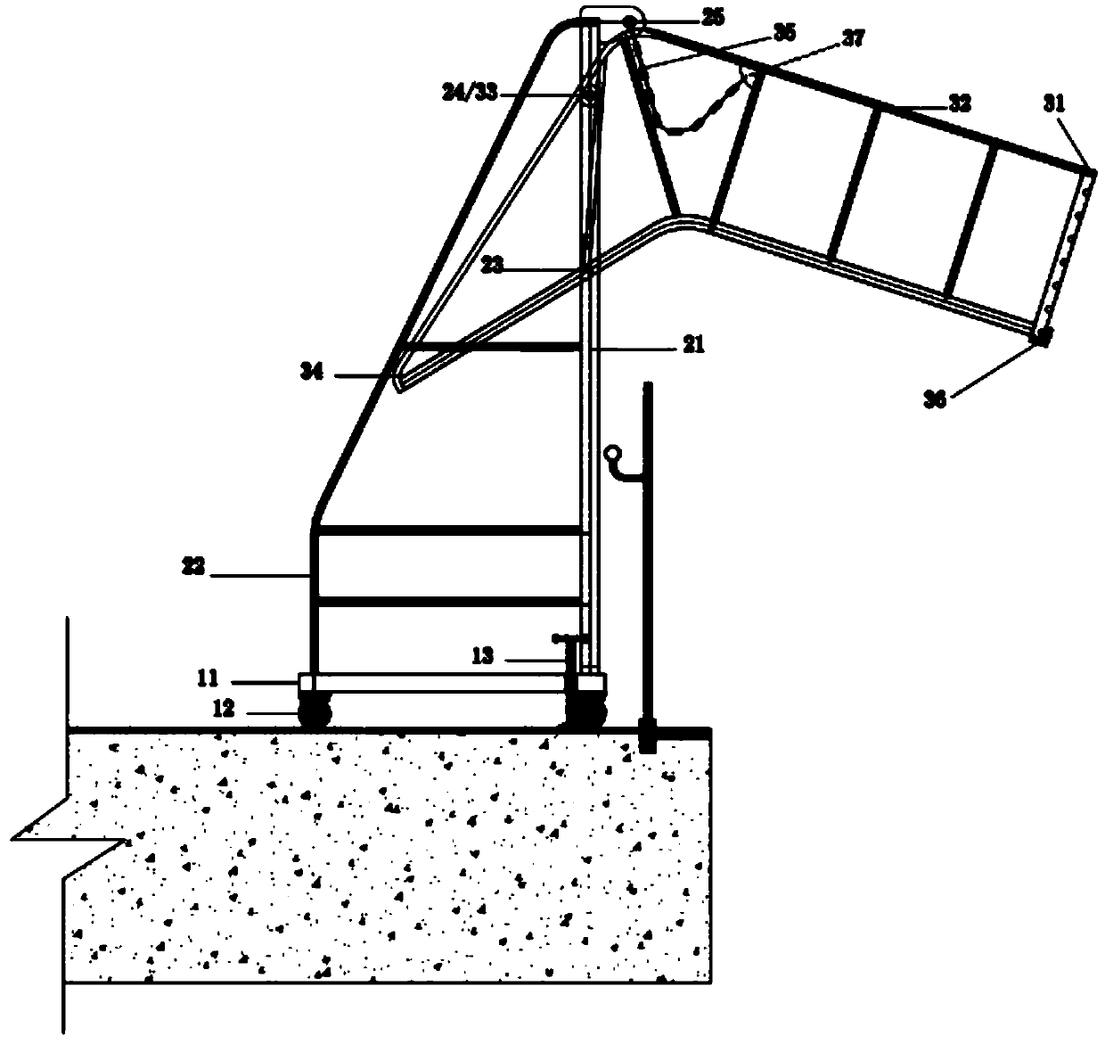 Movable type high-altitude limbic safety operating device for building engineering and using method