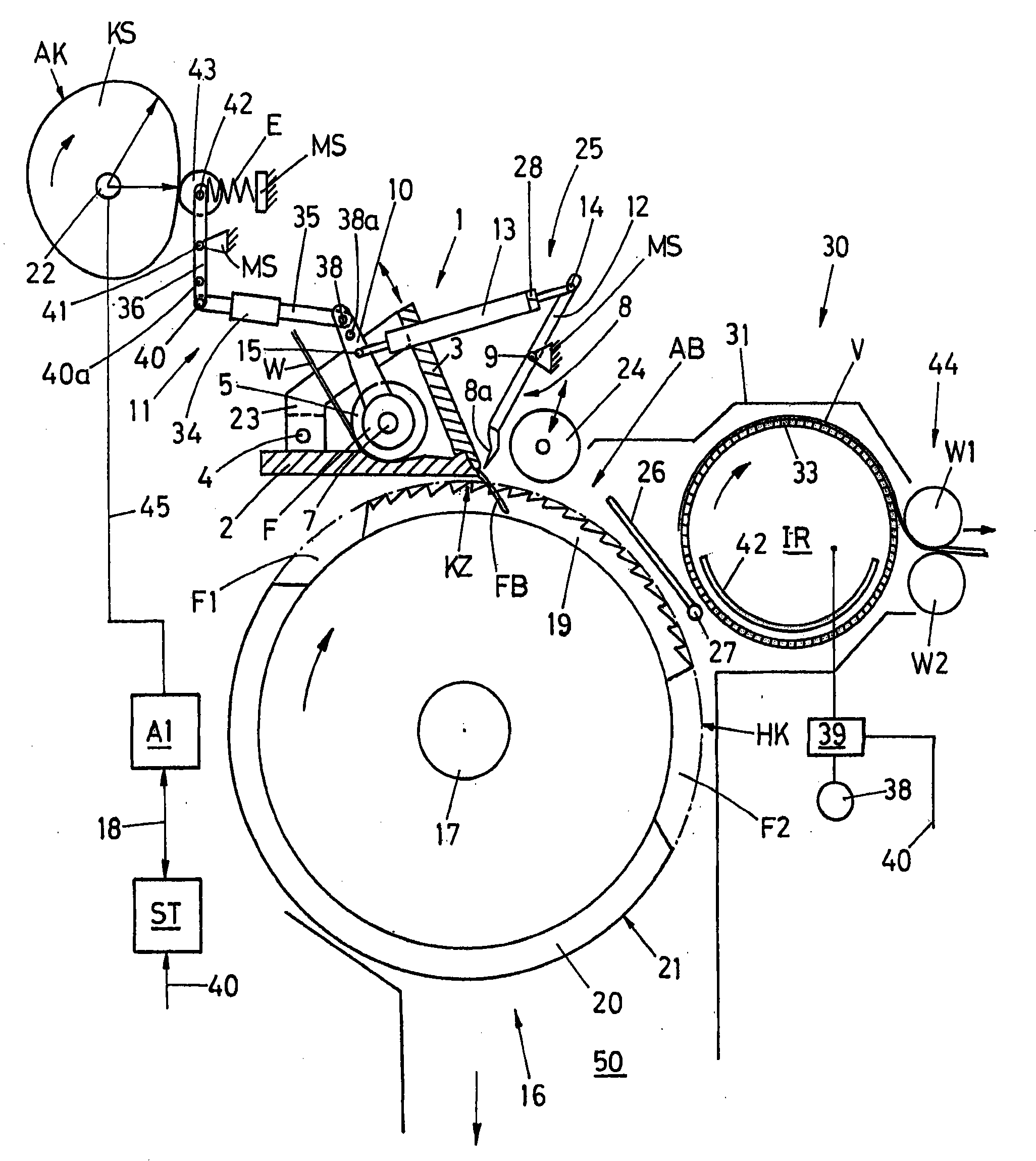 Device for making combed fiber web