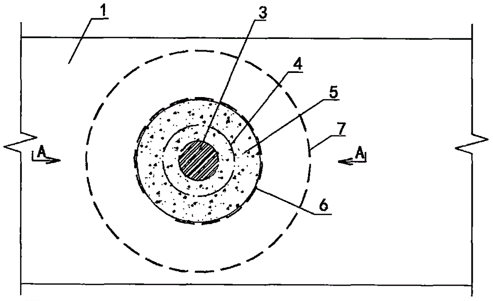 Stud anti-shearing connecting piece for constraining concrete splitting and splitting development