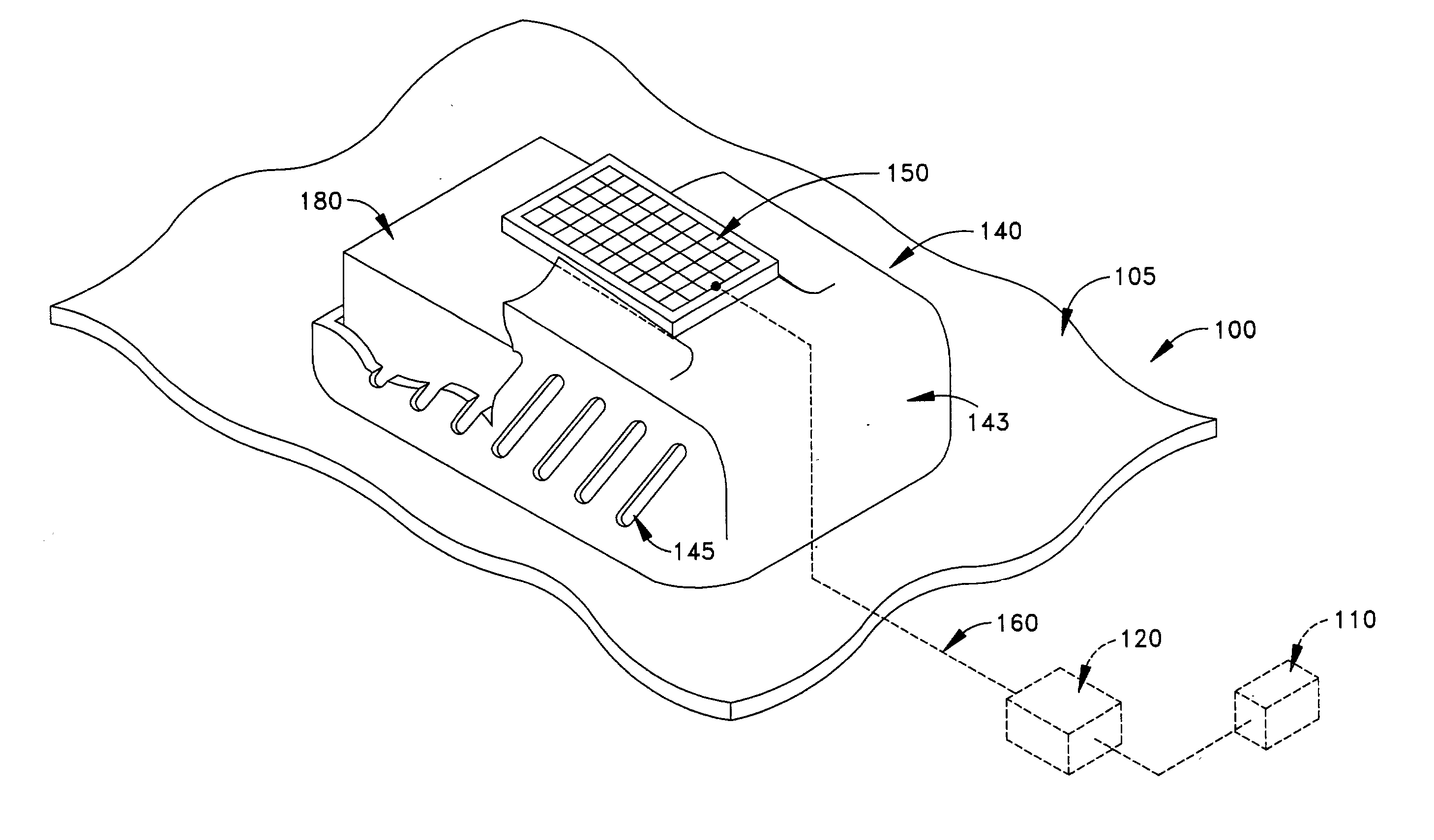 Solar panel and recreational vehicle arrangement