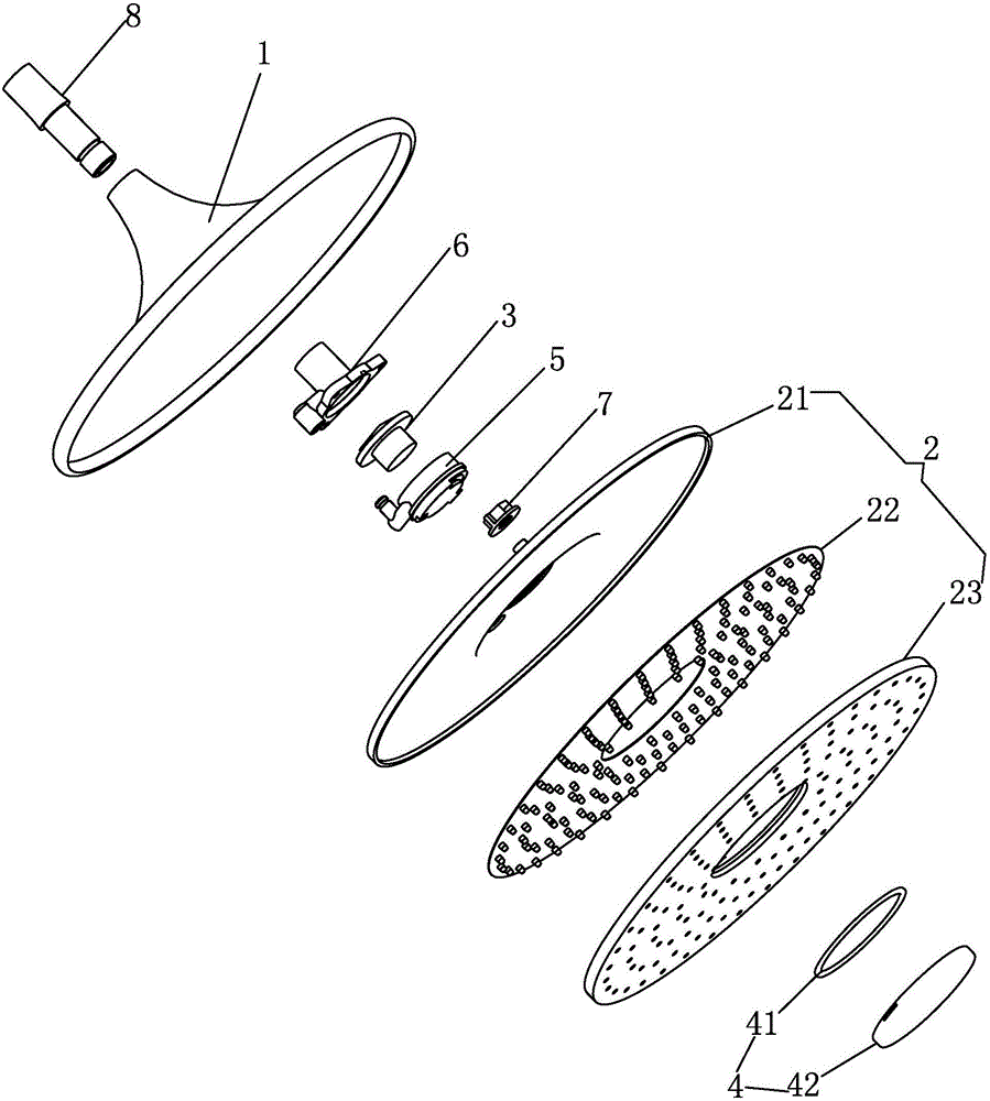 High-efficiency low-noise light-emitting shower head