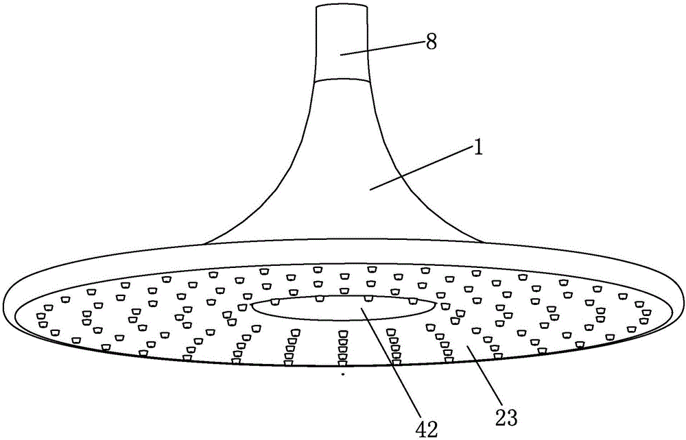 High-efficiency low-noise light-emitting shower head