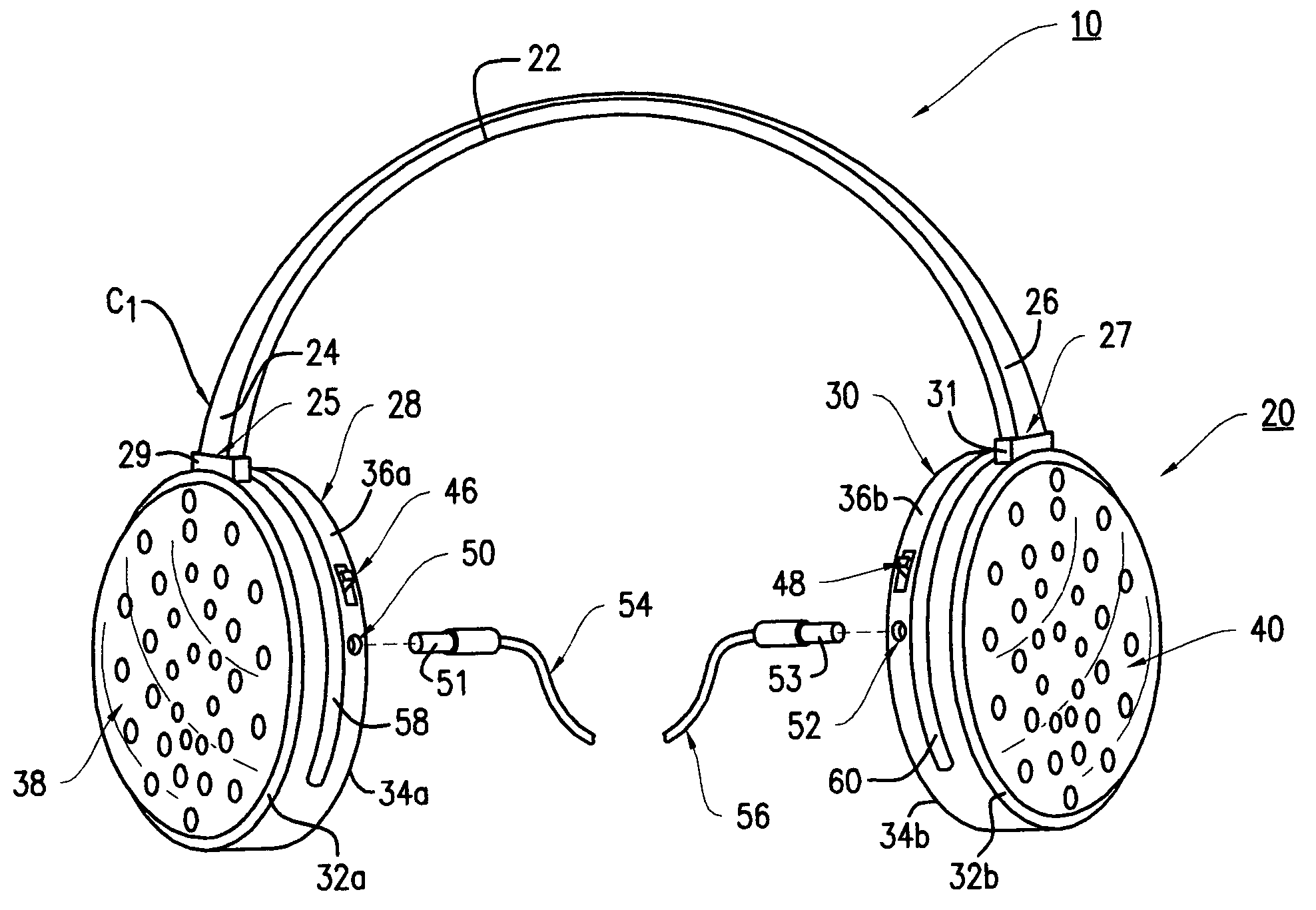 Combined headphone set and portable speaker assembly