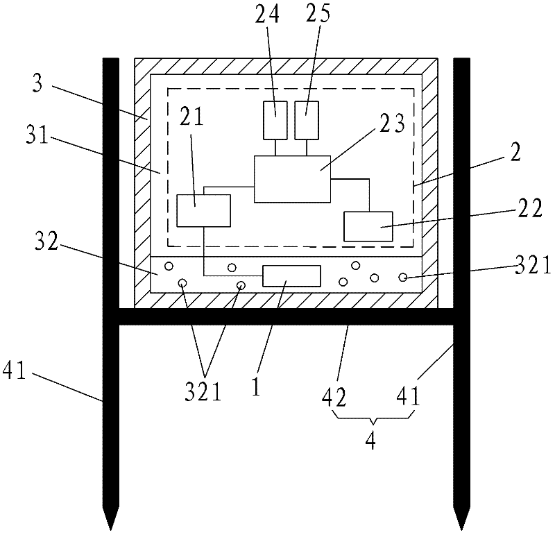 Device for testing depth of encroached sea water