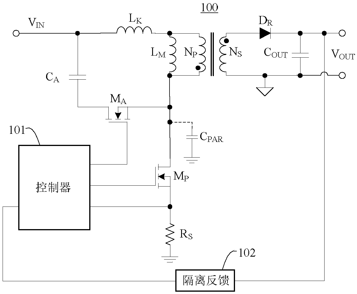 Controller for non-complementary active clamp flyback converter