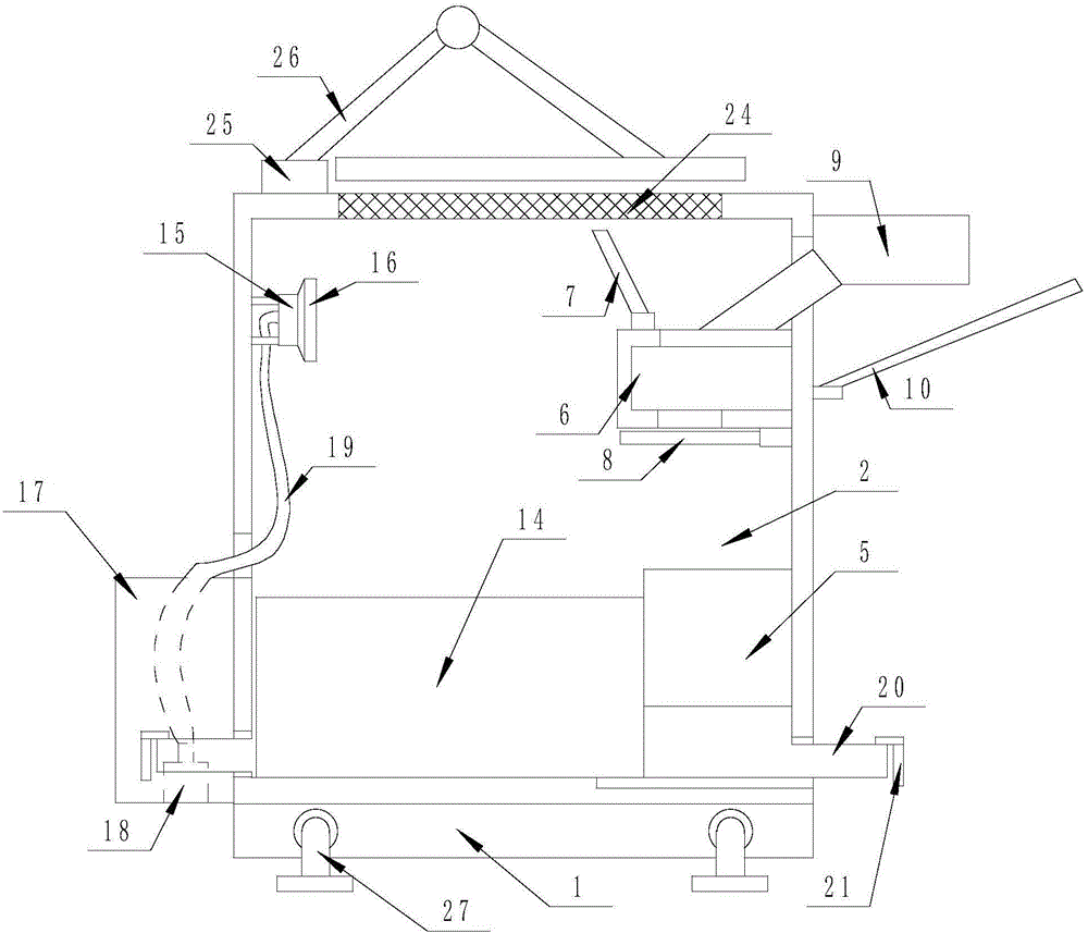 Container with function of cleaning animal living waste