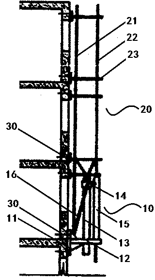 Hydraulic lifting building scaffold